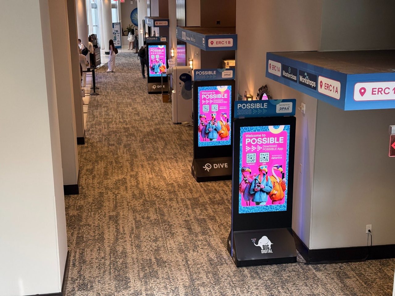 BIG Digital kiosks at Possible 2026 in Miami. 