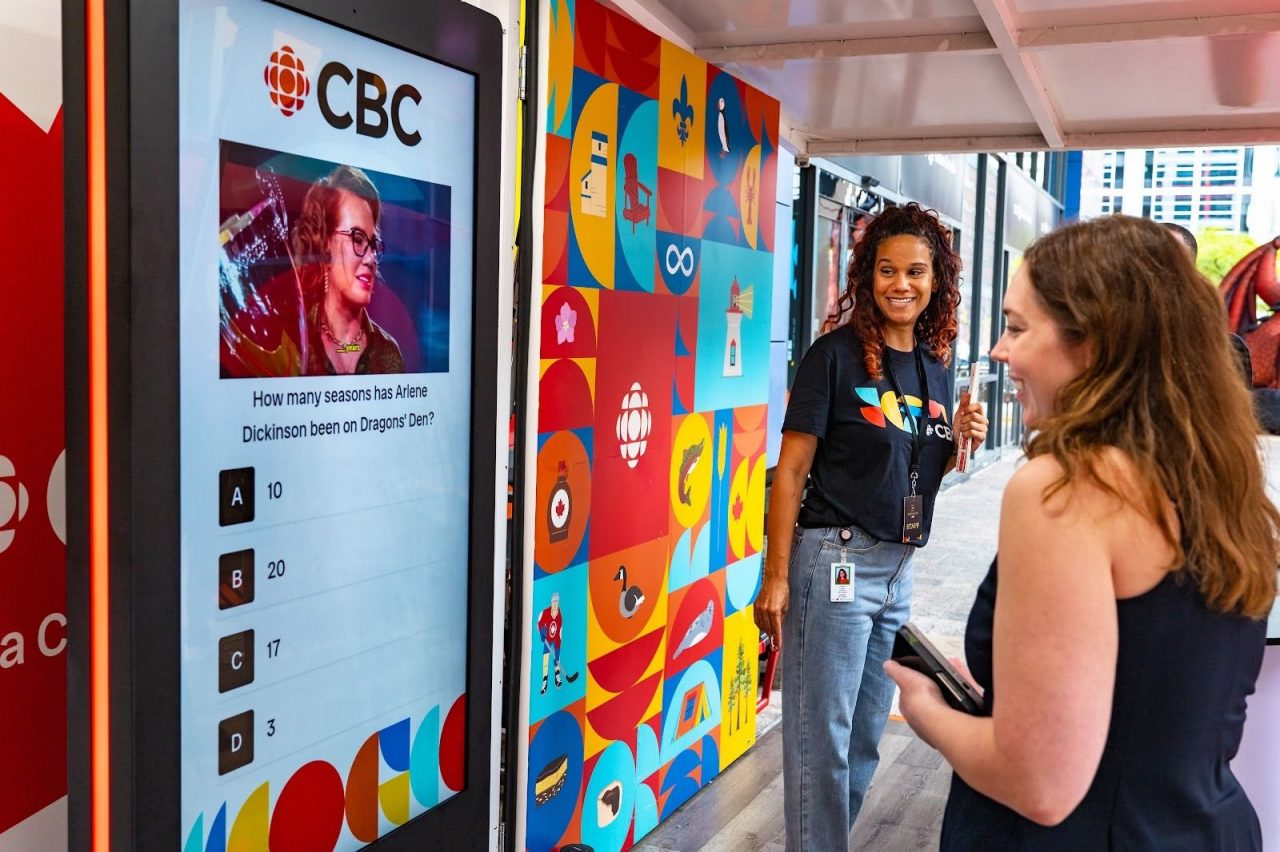 A BIG Digital kiosk being used at a CBC promotional event.