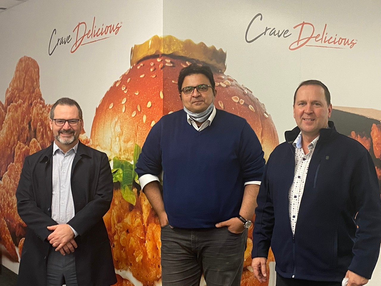 Left to right; Dylan Powell (VP of International Development, Mary Brown’s Chicken), Asim Majid (Managing Director, Prime F&B), and Tony Samuelson (past President, Mary Brown’s Chicken)