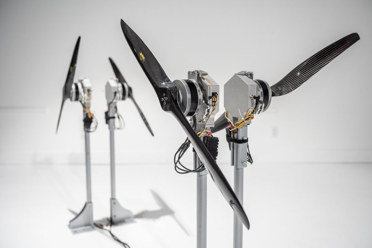 Tyto’s thrust stands, used for drone testing.