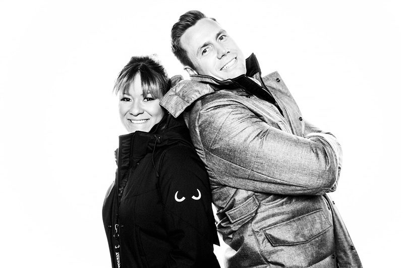 James Yurichuk with his wife Daniela, wearing Wuxly parkas. 